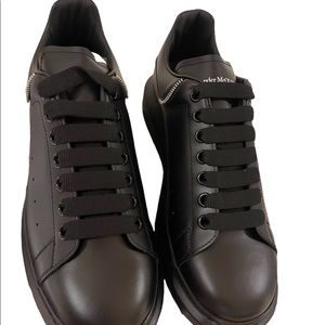 Alexander McQueen Oversized Zipper Men's Sneakers 42  Black Silver !